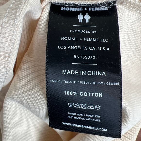 HOMME + FEMME Streetwear Unisex Cotton T-Shirt Sand and Green Size S NWOT - Picture 8 of 9